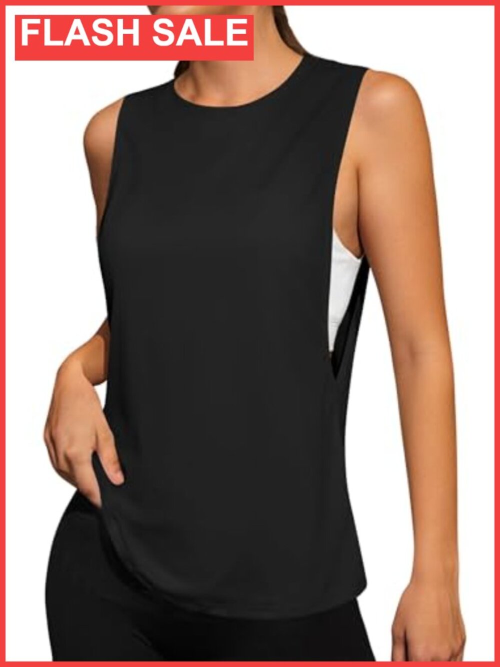Remidoo Women's Sleeveless Workout Tank Top Crewneck Polyester Elastane